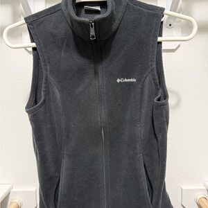 Columbia Full-Zip Fleece Vest Gray Size M jacket